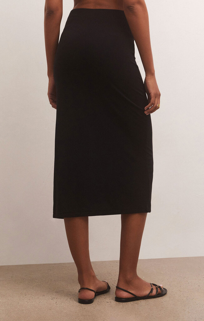 Z Supply Asymmetric Side Pleat Midi Skirt