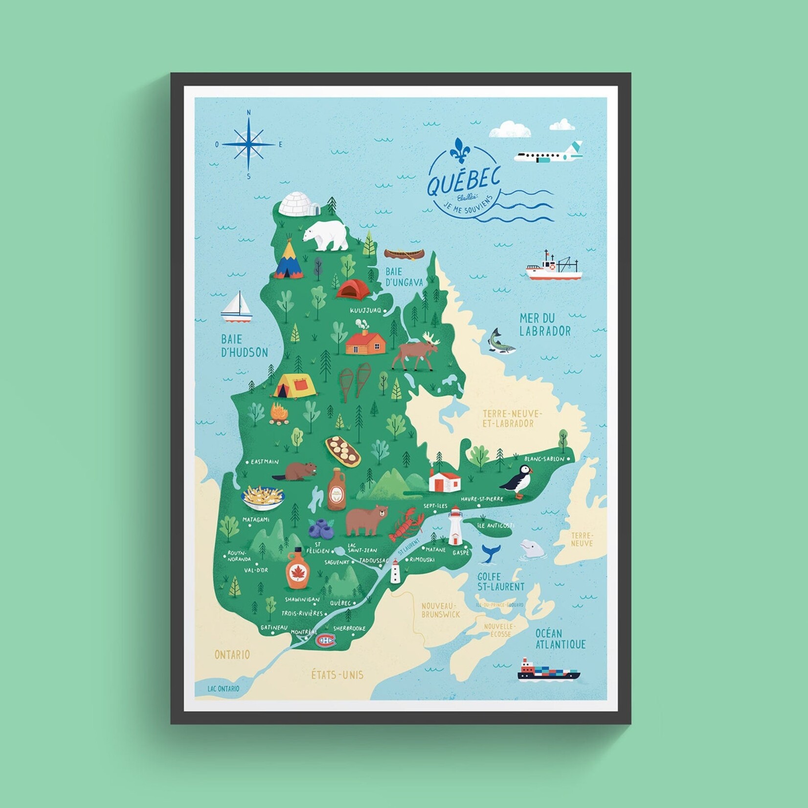 Print - Map of Quebec