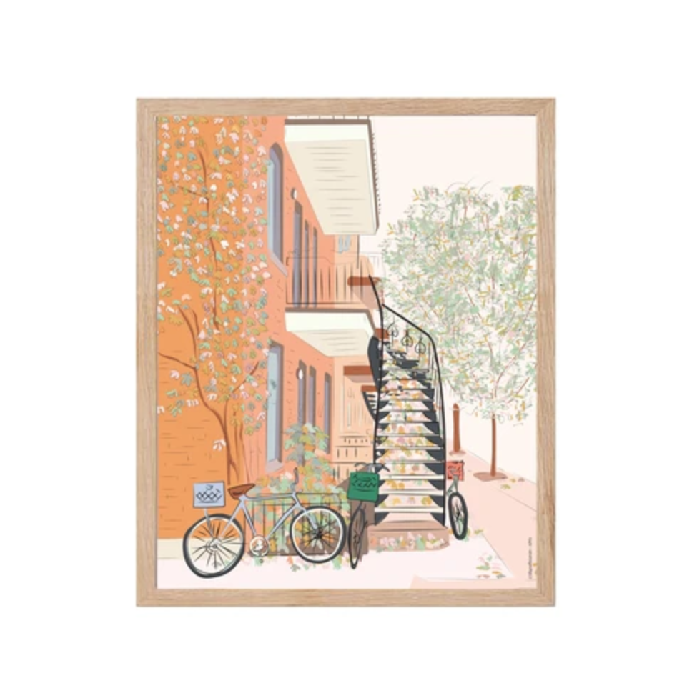 Affiche Bicyclette Automnale