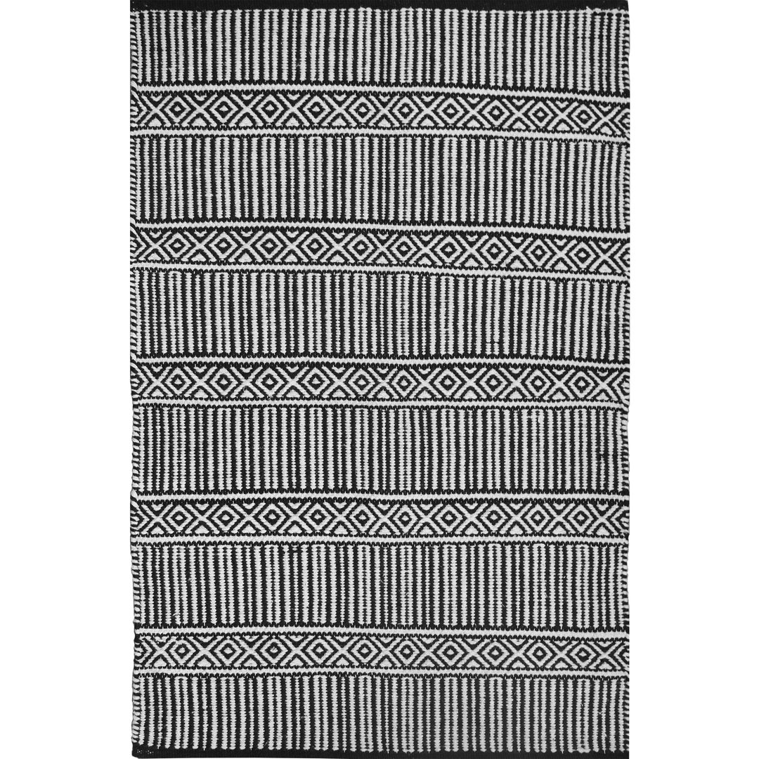 Avocado Decor Cotton rug - Century black (2'x3 '; 60x91cm)