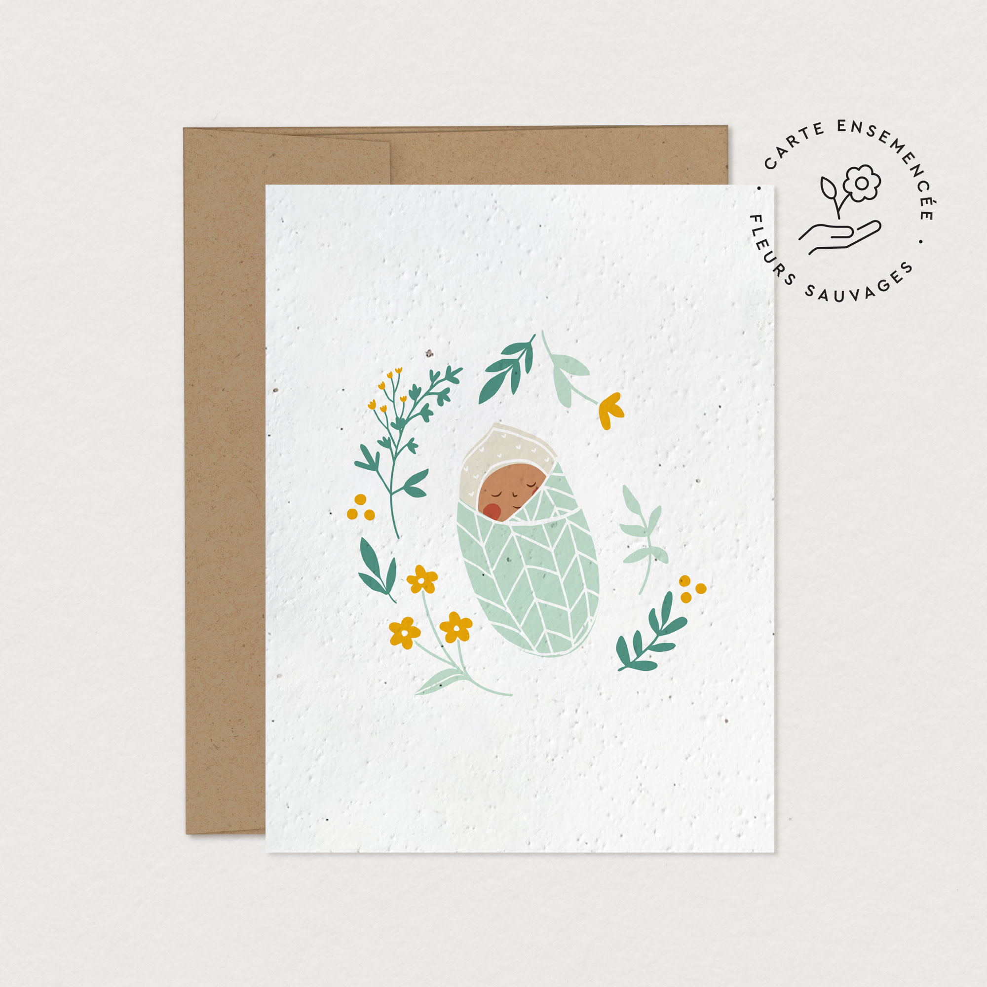 Greeting Card - Small cocoon (seeded)