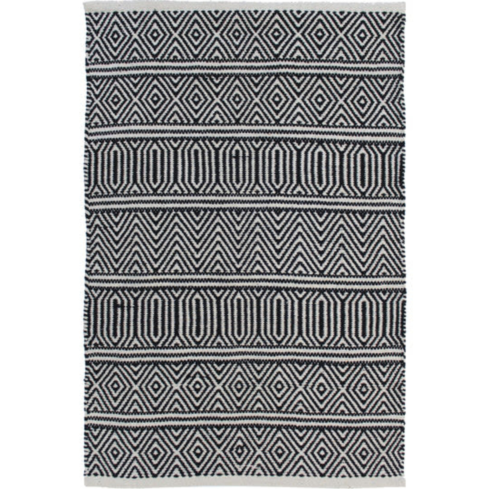 Tapis coton Geo Noir