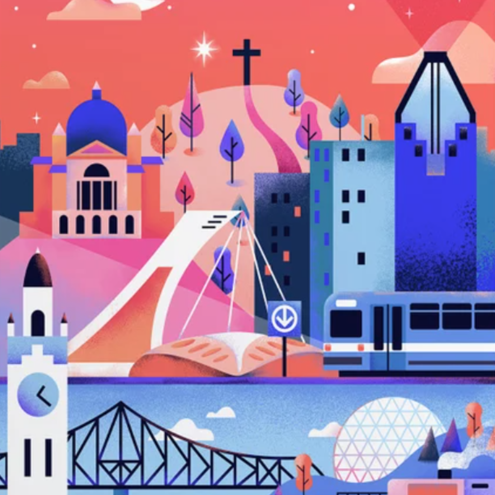 Postcard - Montreal in Pink