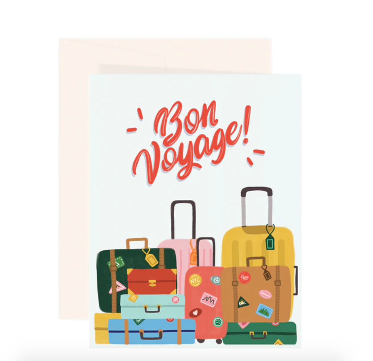 Paige & Willow Greeting Card- Bon voyage (French)