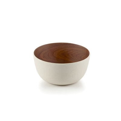 ICM Bamboo Bowl - White/Walnut
