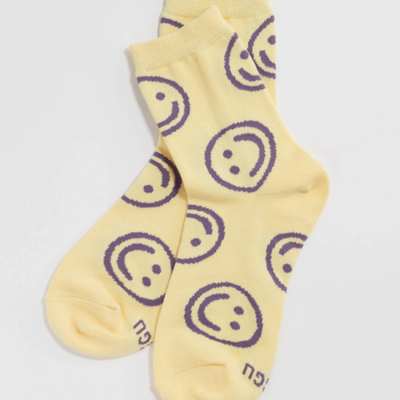 Baggu Crew socks -  Happy Butter