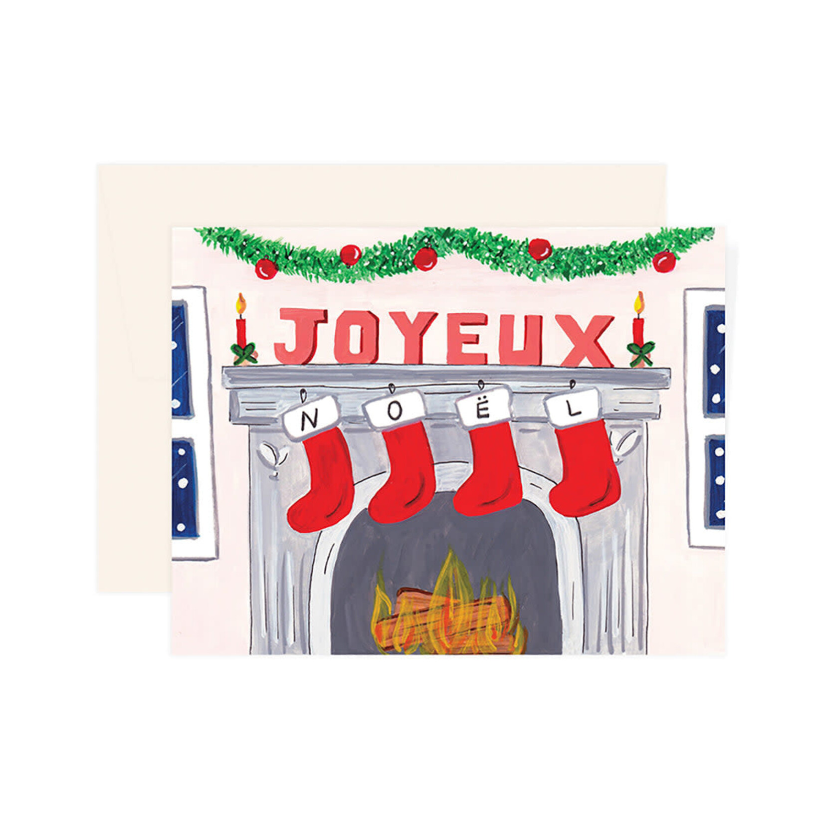 Greetings card - Joyeux Noël chimney