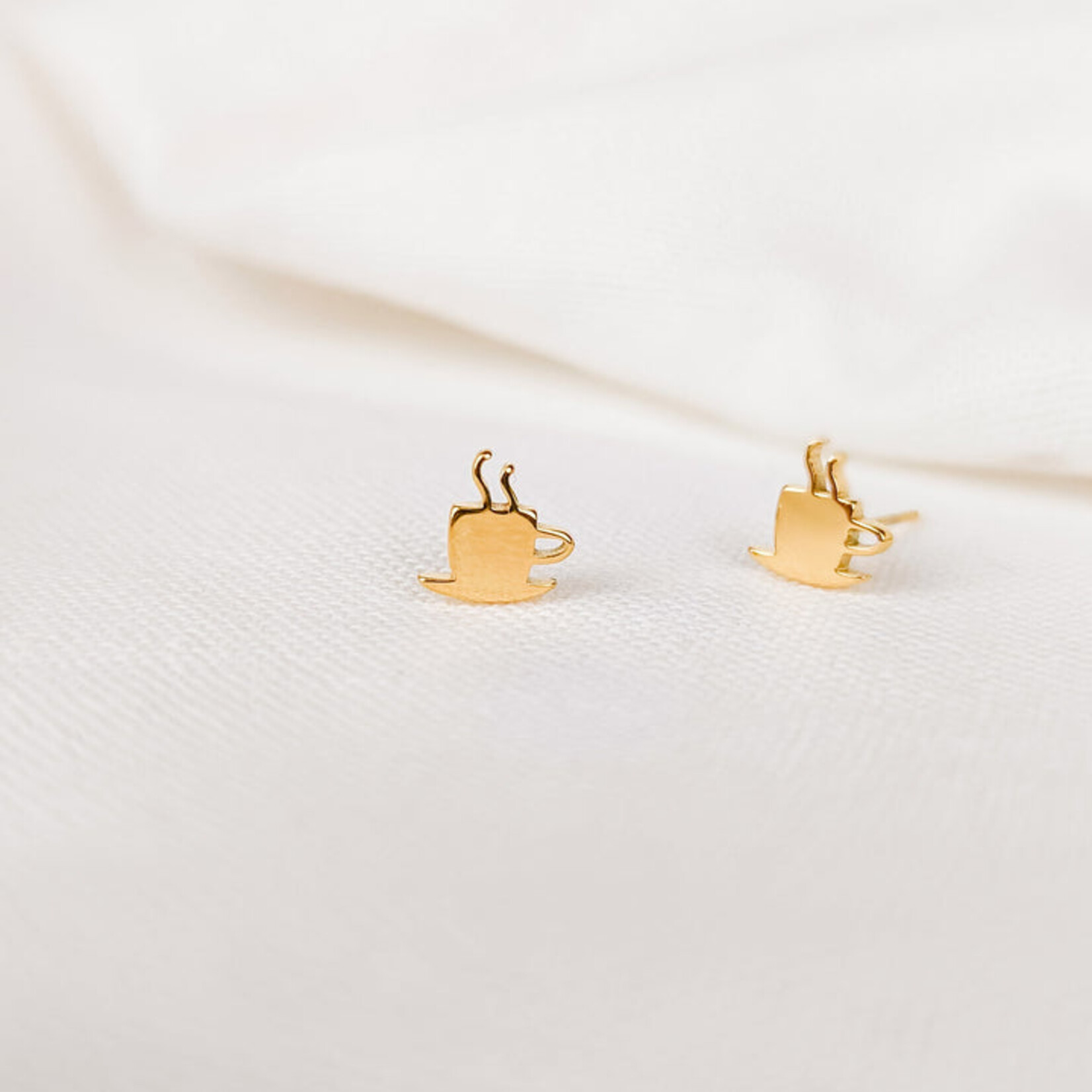 Boucles d'oreilles -  Tasse de Café or