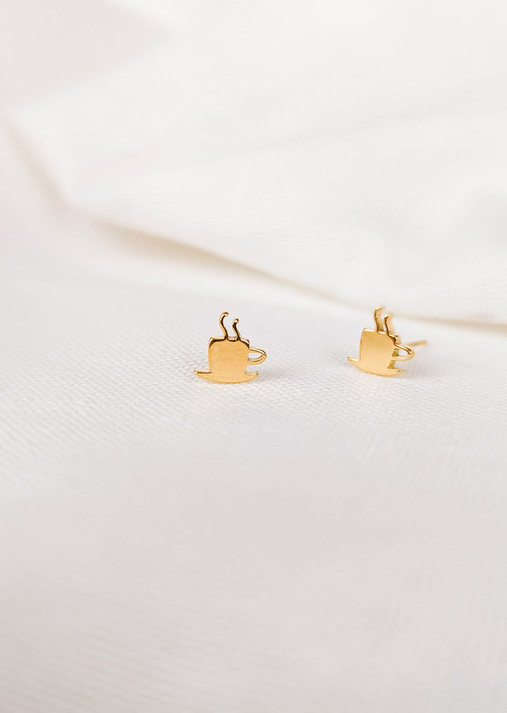 Boucles d'oreilles -  Tasse de Café or