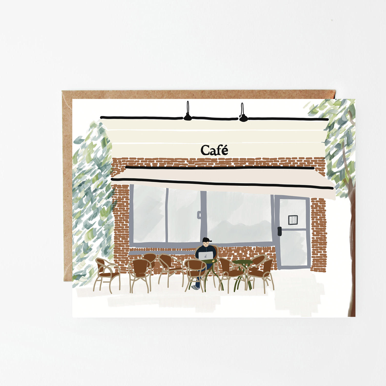 Glenda Cast Carte de souhaits - Café