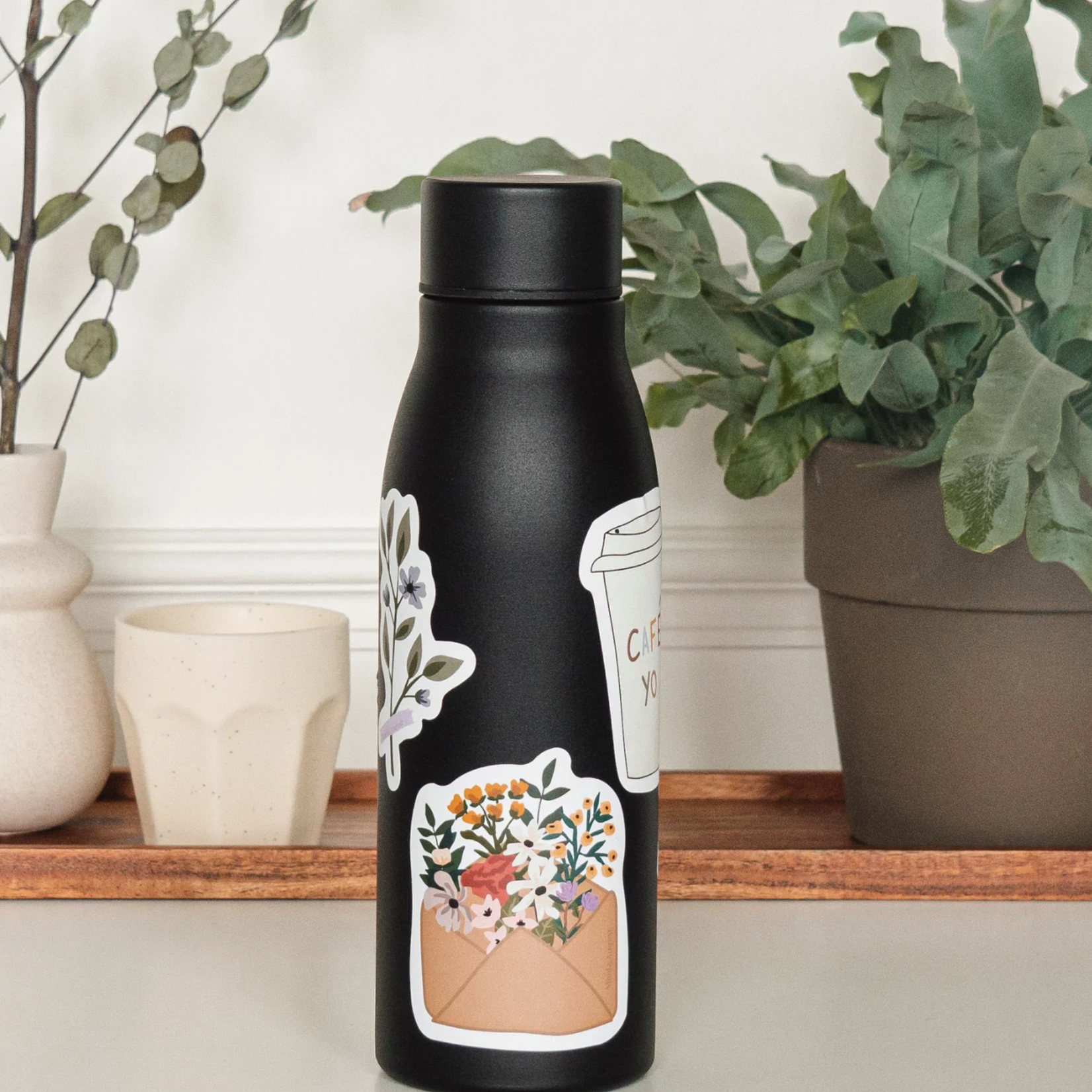 Cat and plant - Mimi Sticker