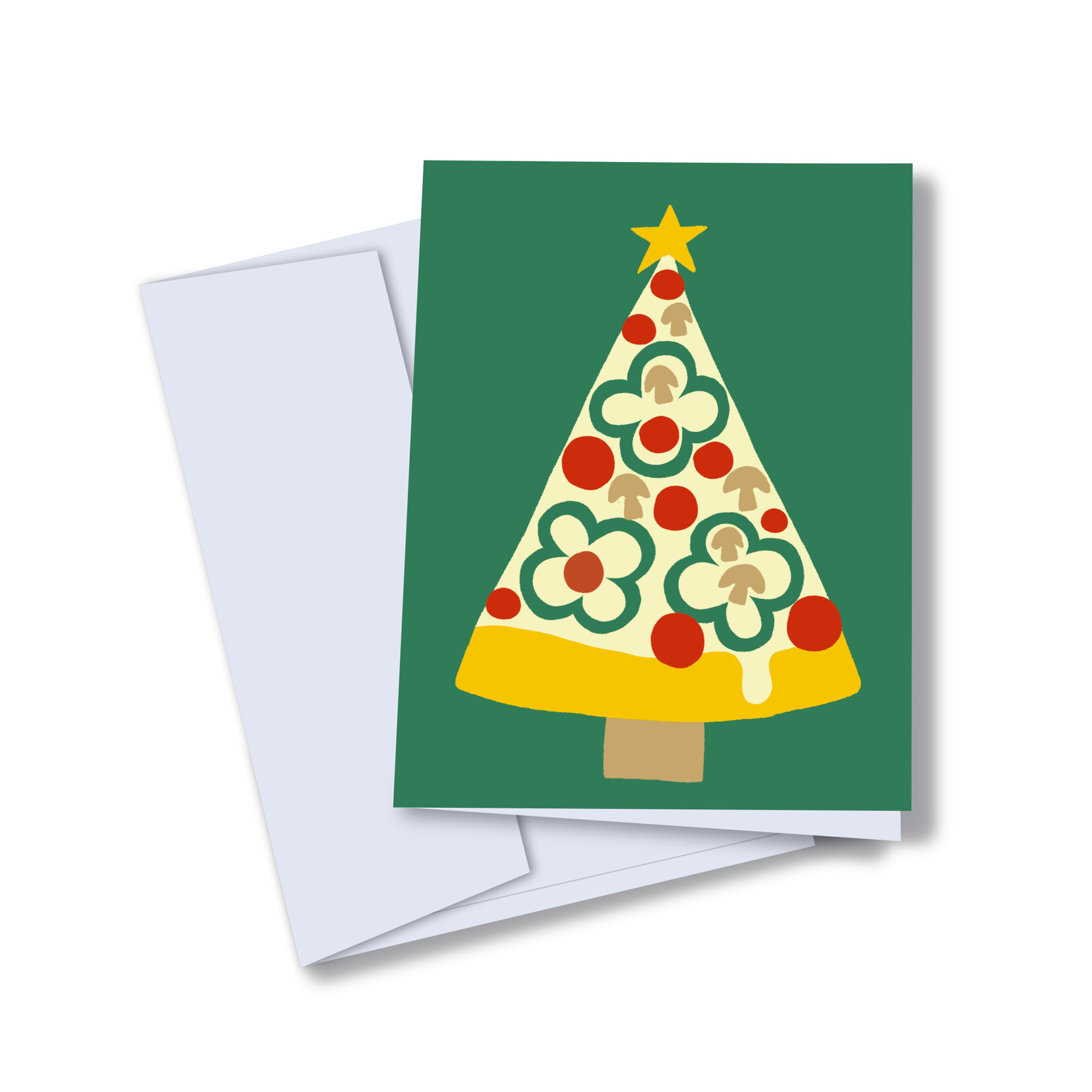 Carte de souhaits - Sapin de Noël pizza