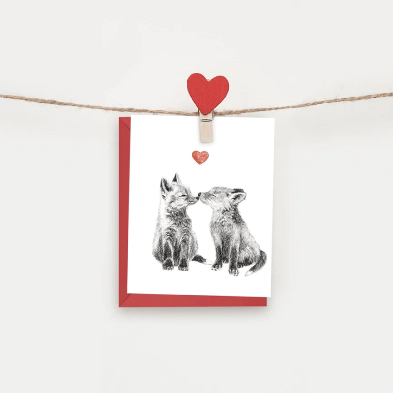 Greeting Card - Foxes in love