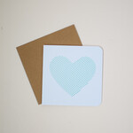 Carte -  Coeur turquoise