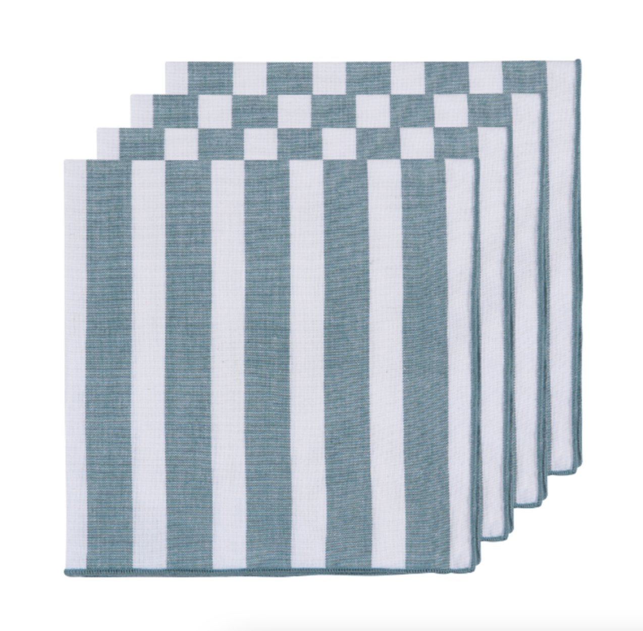 Set of 4 striped towels - Lagoon