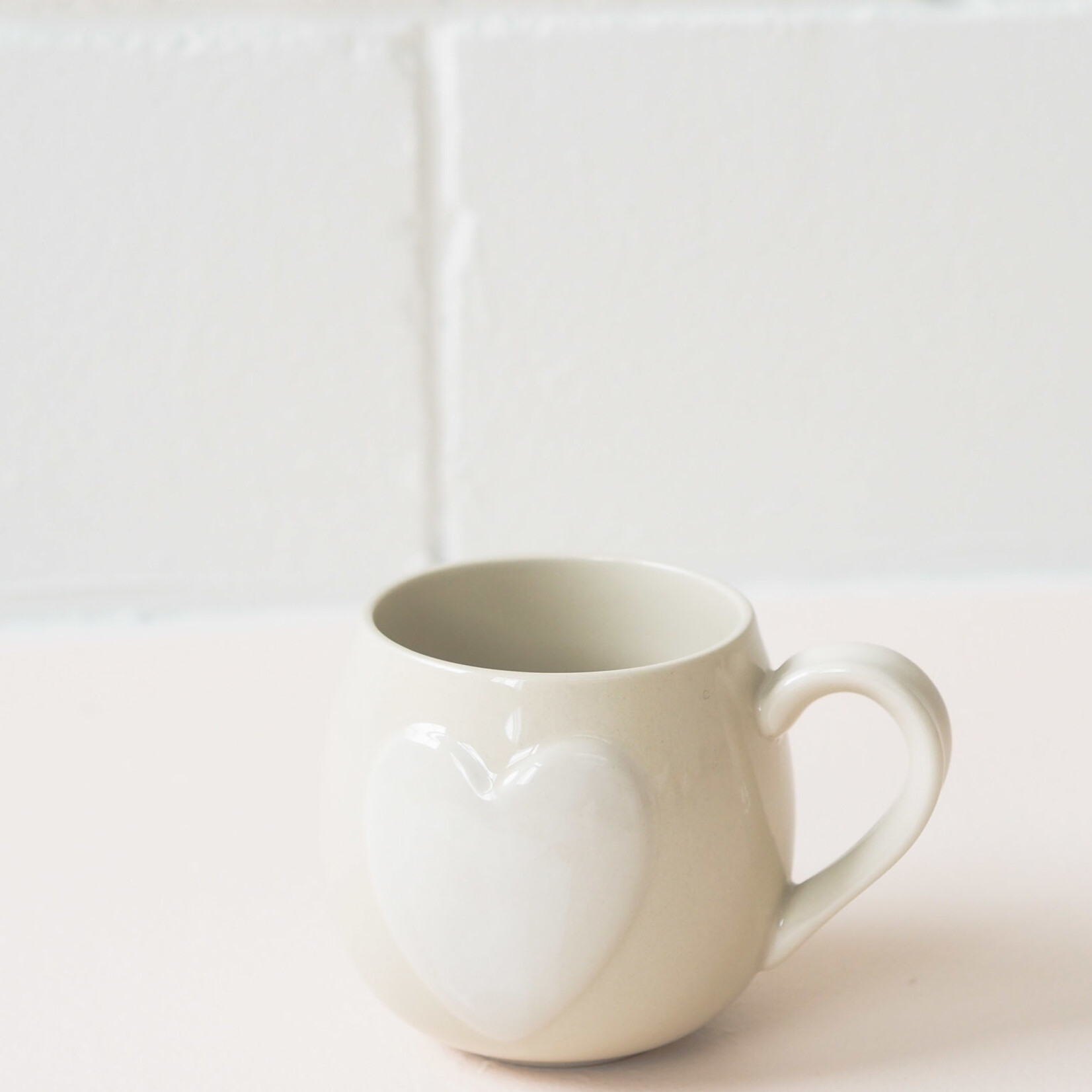 Large Cream Heart Mug
