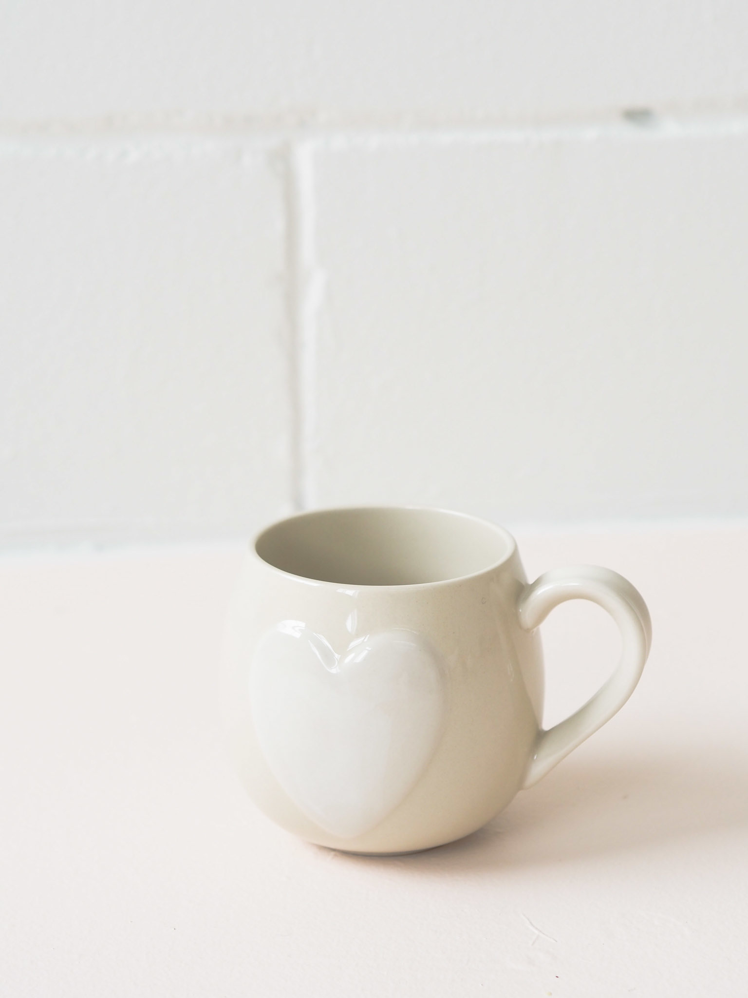 Large Cream Heart Mug