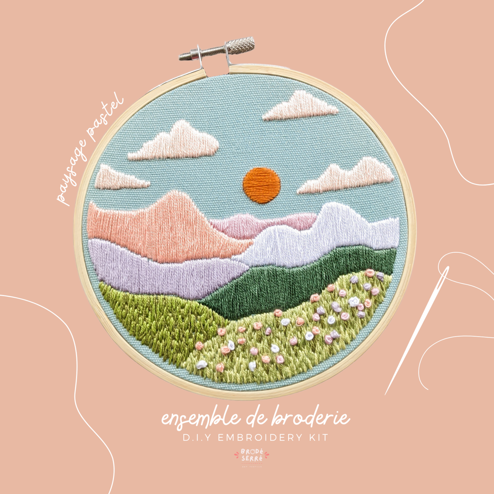 Boîte broderie D.I.Y. - Paysage Pastel