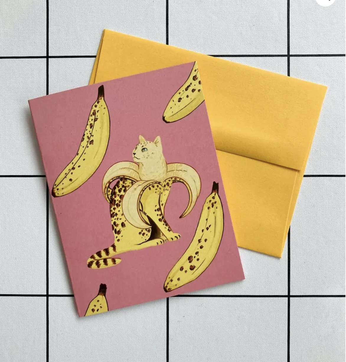 Paulie Greeting Card - Banana cat