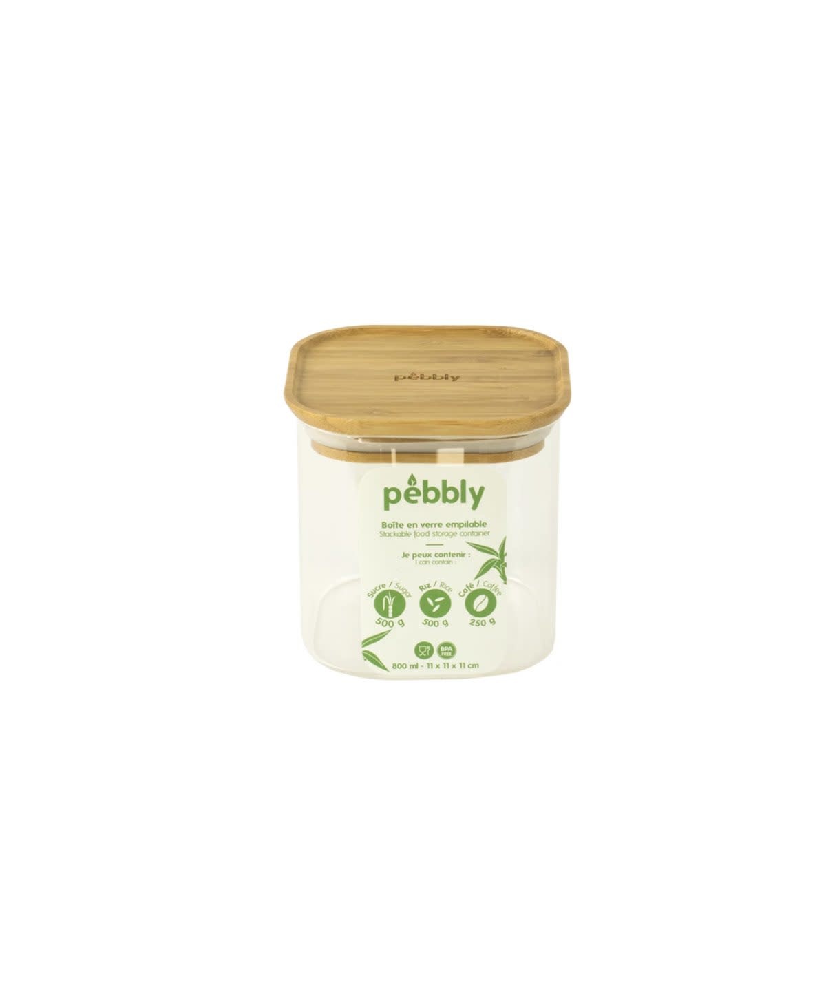 Pebbly Glass jar 27 oz