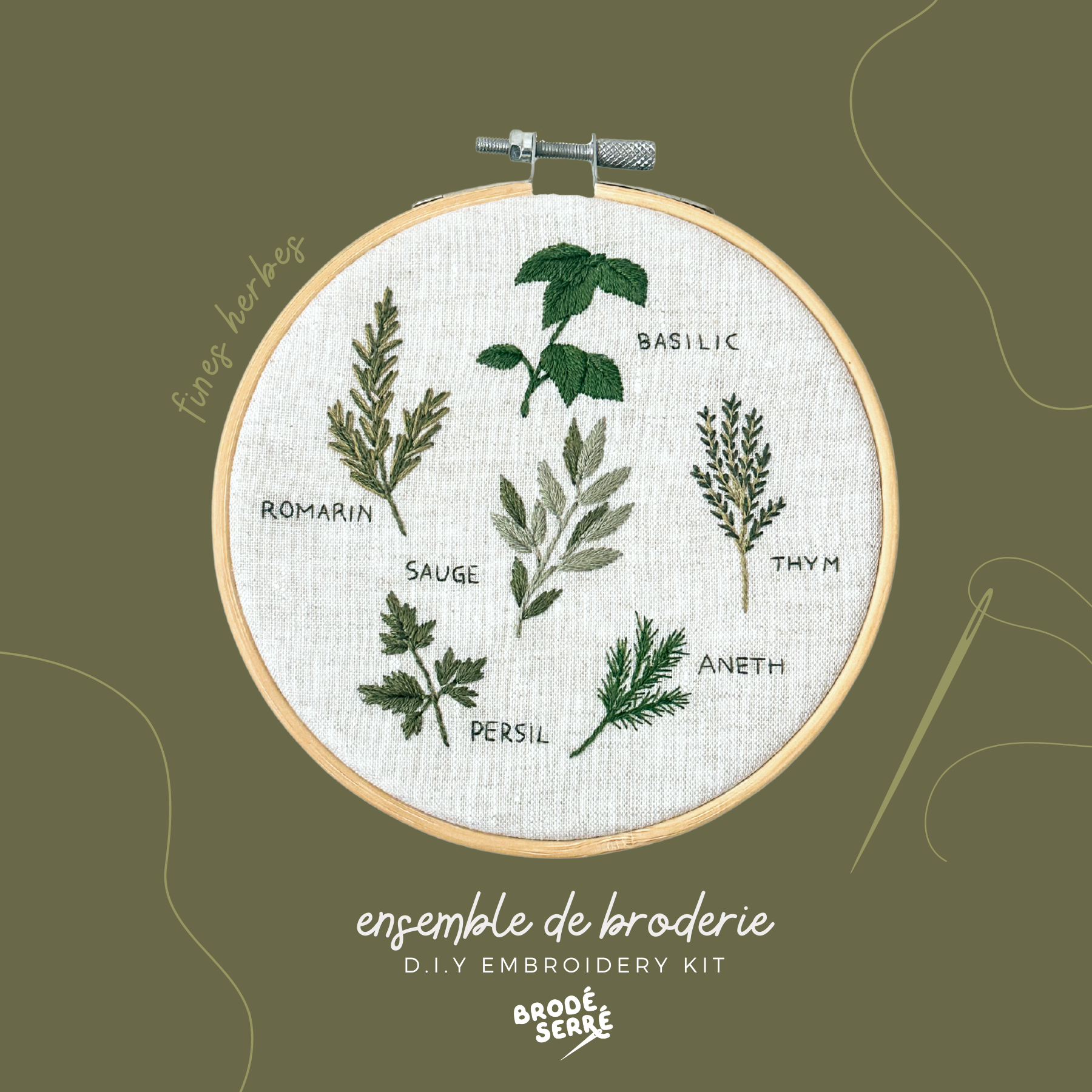 Brodé Serré Embroidery kit D.I.Y. - Fines herbes