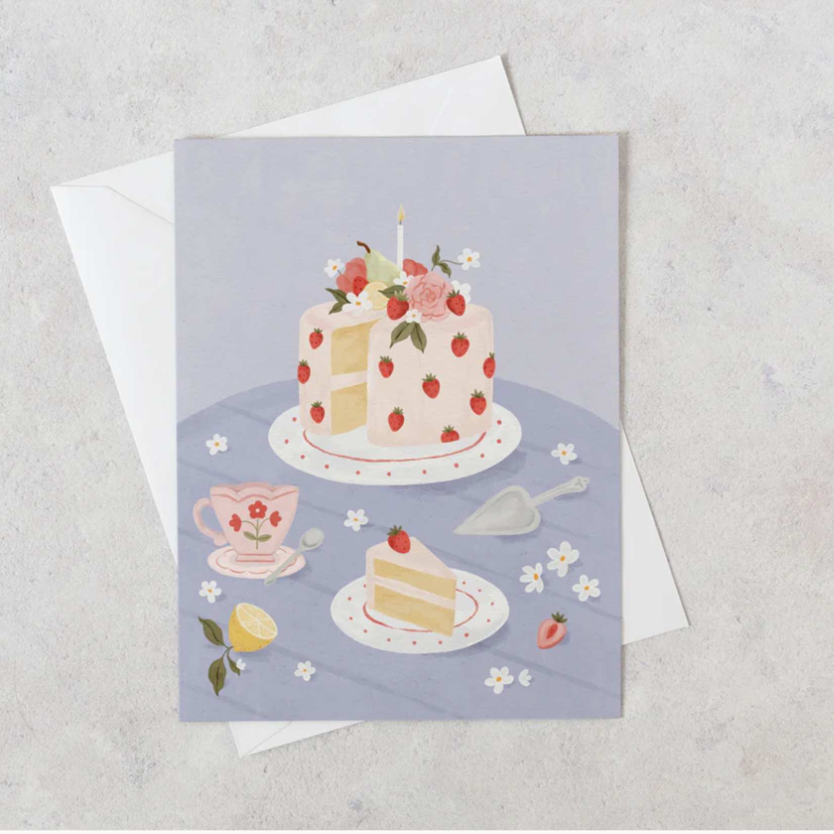 Carte de souhaits - Gâteau aux fraises