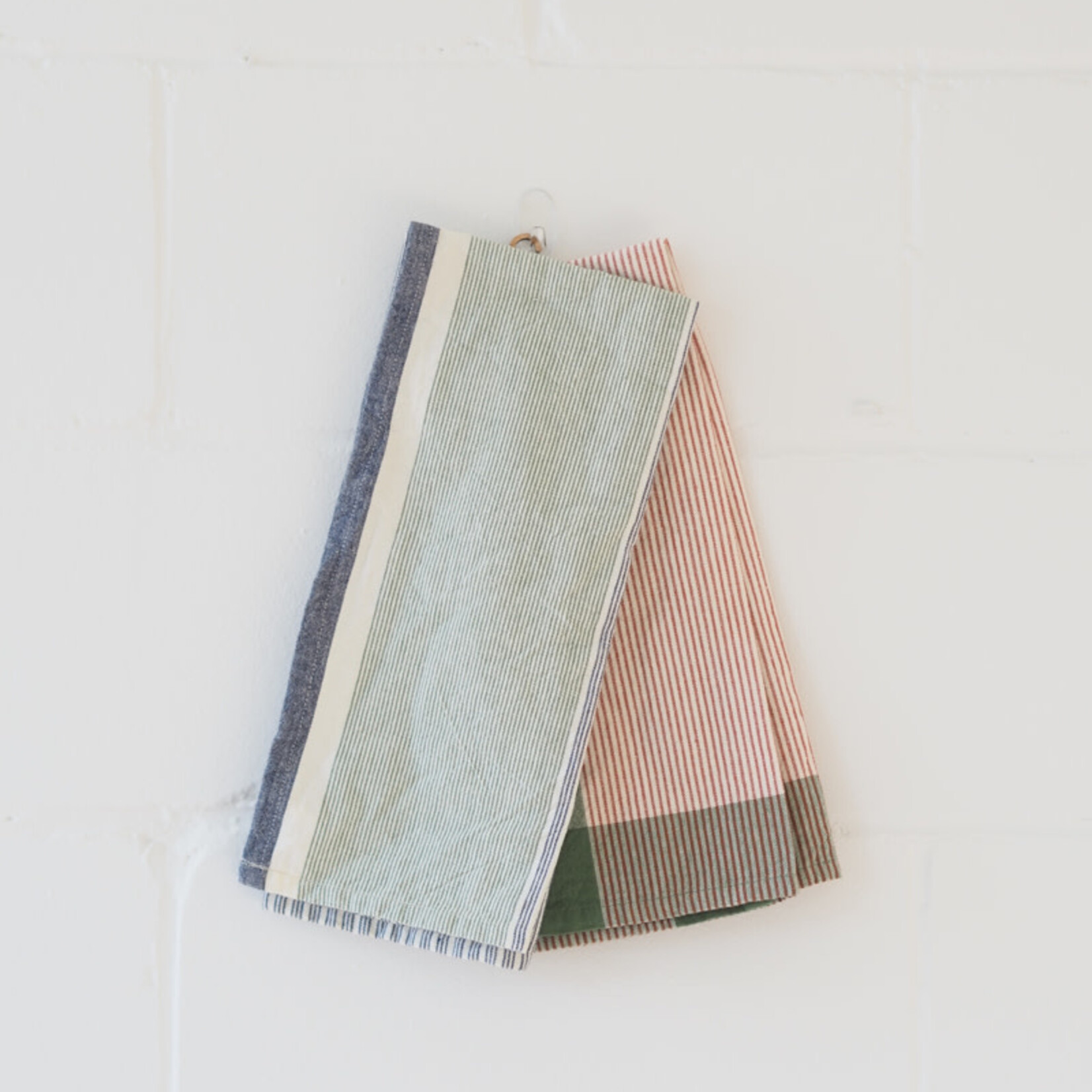 Duo striped dish towels - Jade