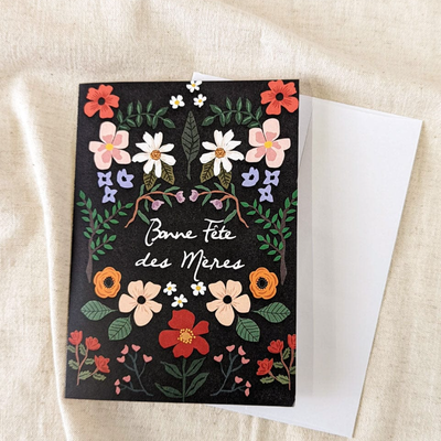 Card - Black Floral Mother's Day