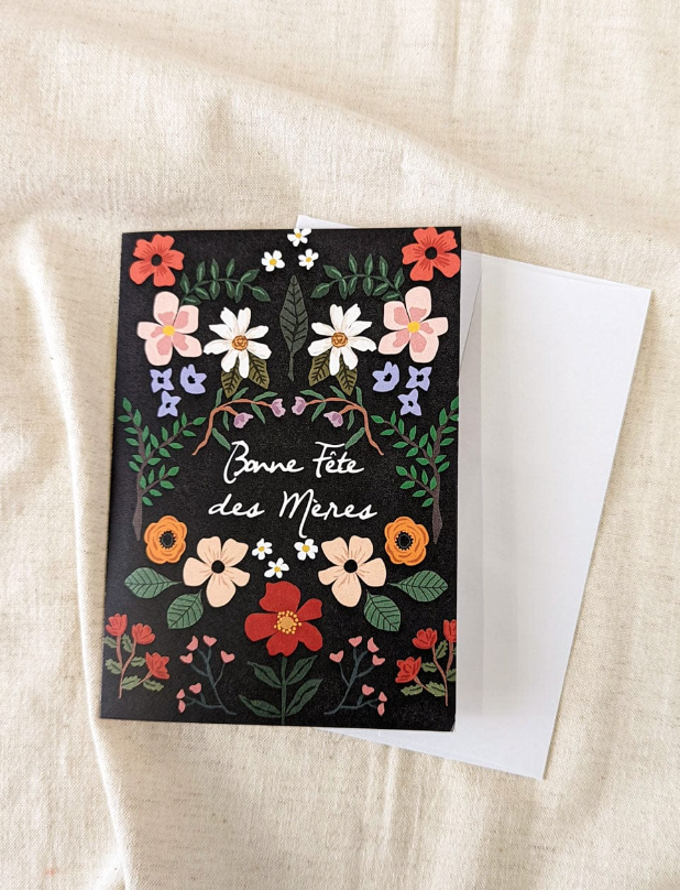 Greeting Card - Black Floral Mother's Day