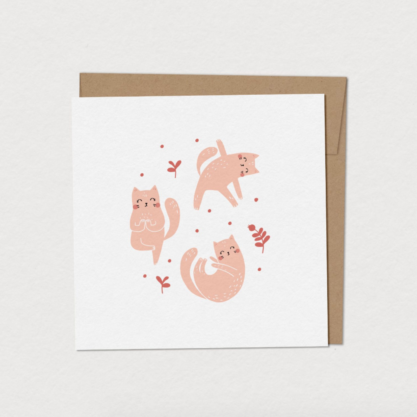 Carte de souhaits - Namasta chats