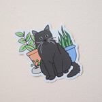 Black cat sticker