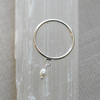 Silver Dangling pearl ring