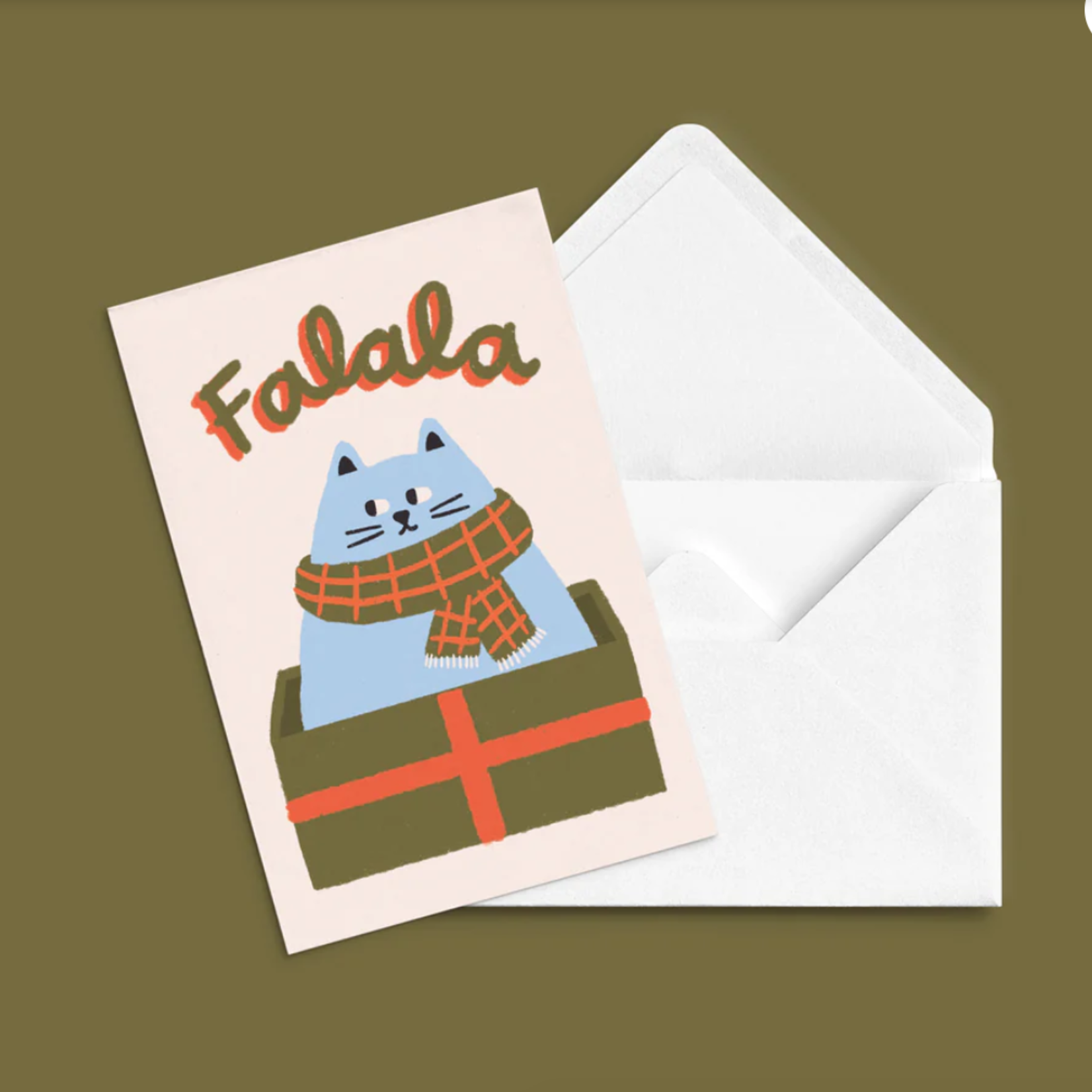 Carte de souhaits - Chat Noël