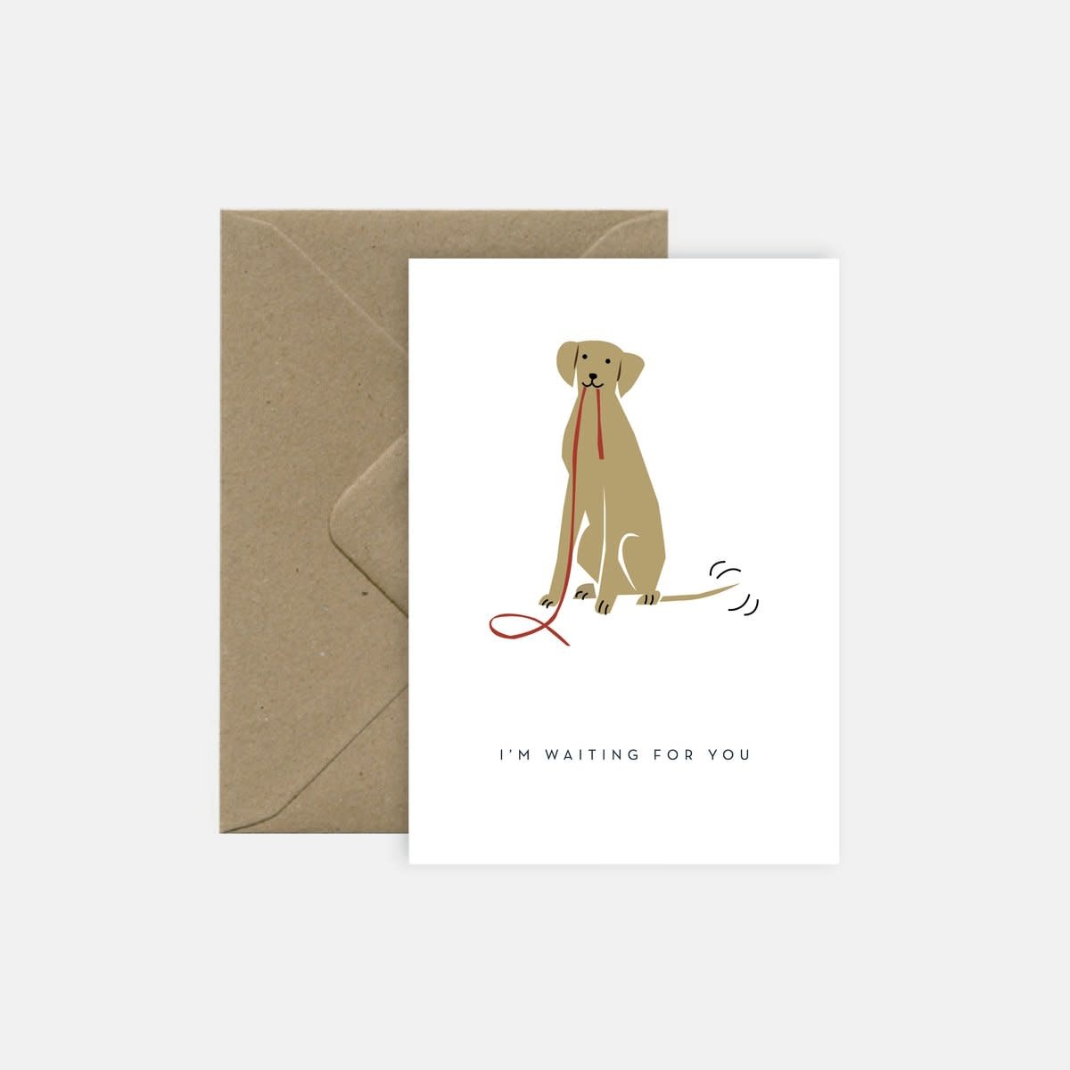 Carte de souhait - Waiting Dog