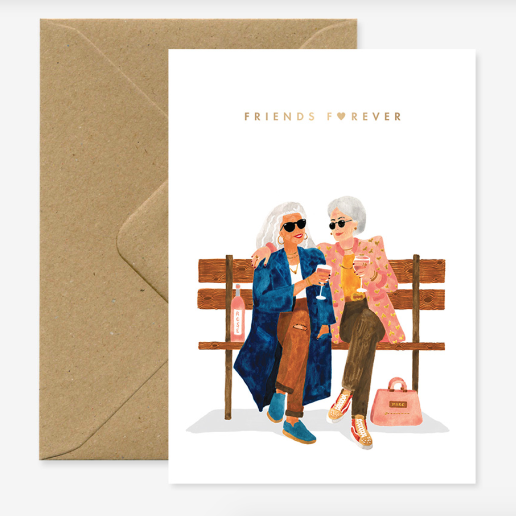 Greeting card - Gold friends forever
