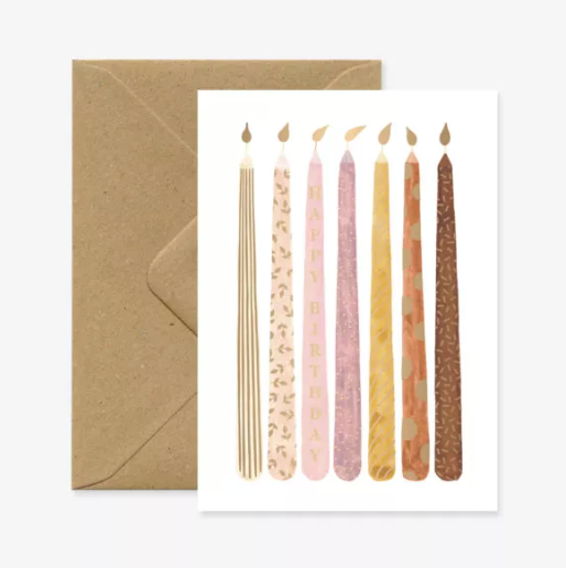 All The Ways To Say Greeting card - Gold Birthday Candles