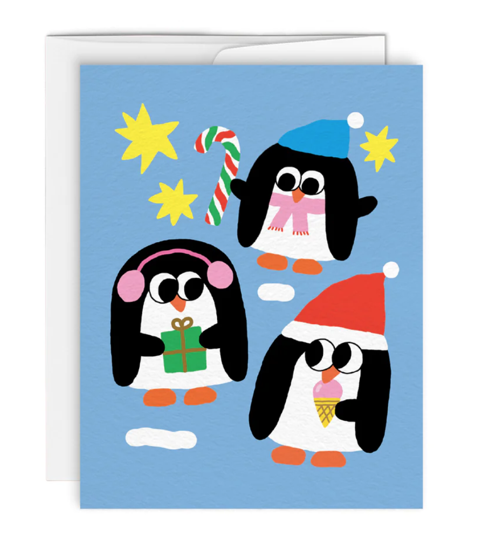 Greeting card - Pingouins