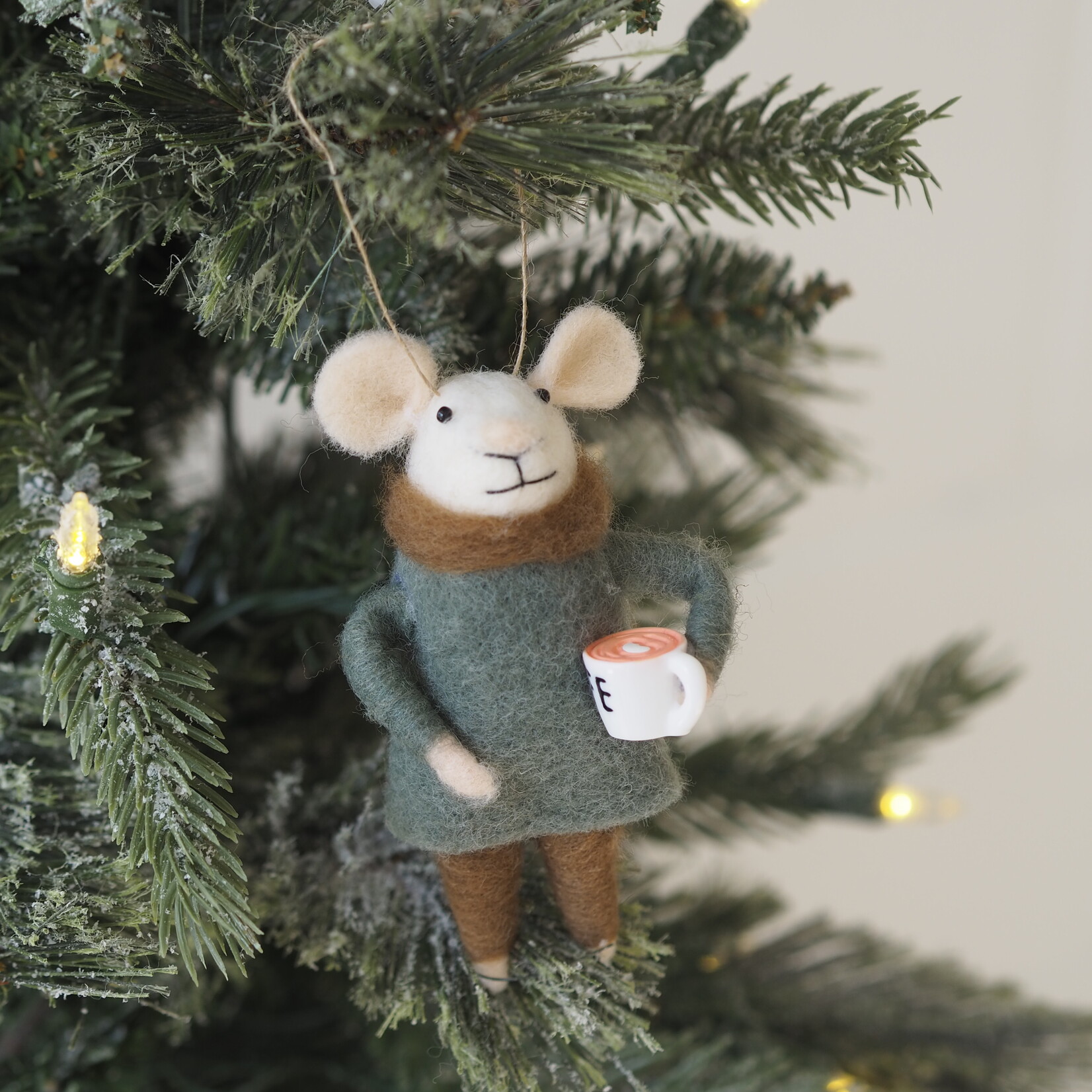 Coffee mouse ornament