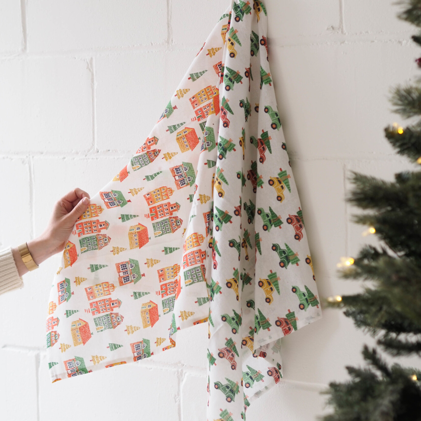 Duo of dishcloths - Christmas village