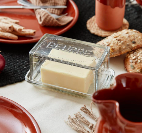 Glass butter dish "Beurre"