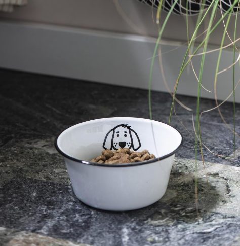 Enamel dog bowl