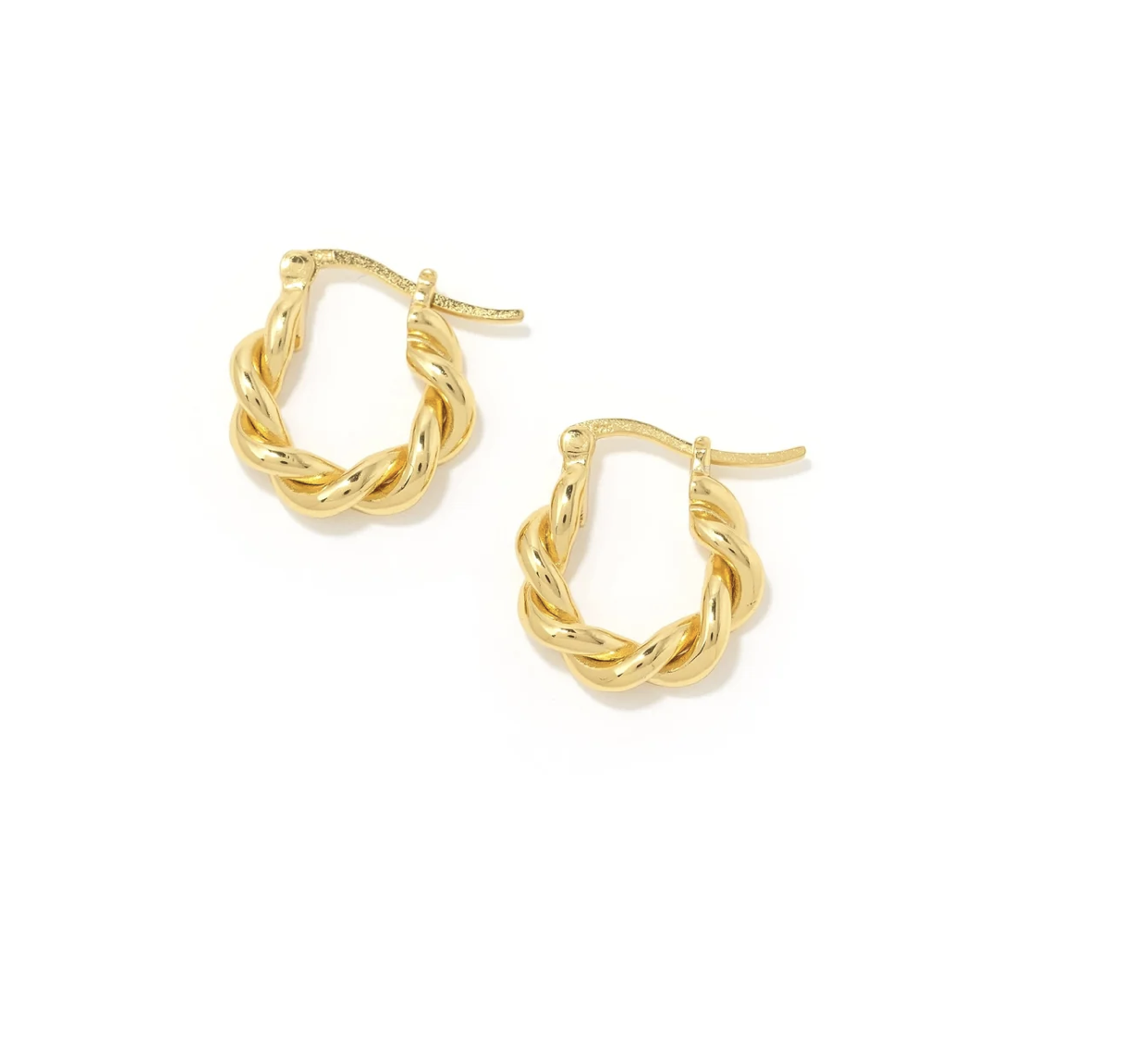 Gold-plated twisted ring earrings