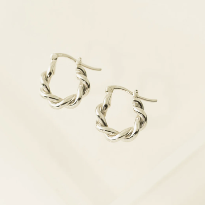 Twisted silver ring earrings