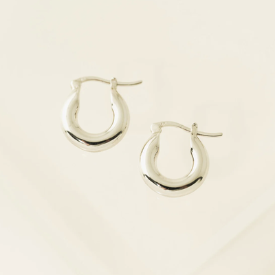 Thick silver ring earrings