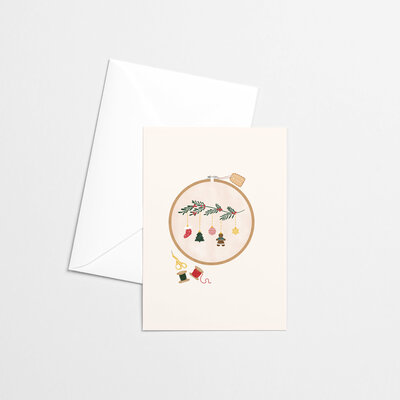 Card - Holiday embroidery