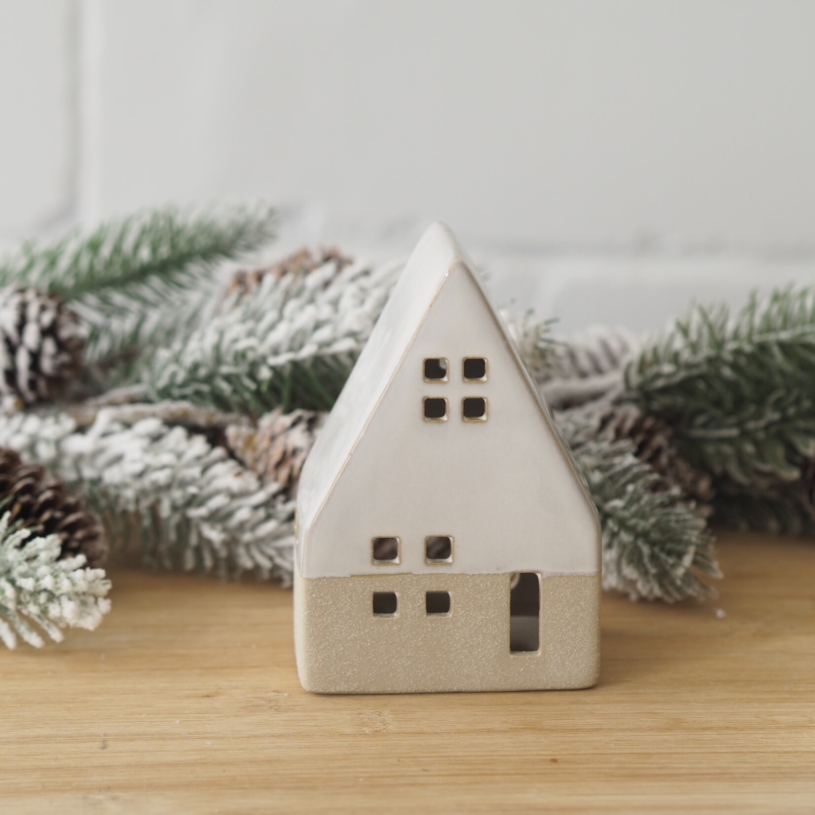 Photophore Maison Bi-matière