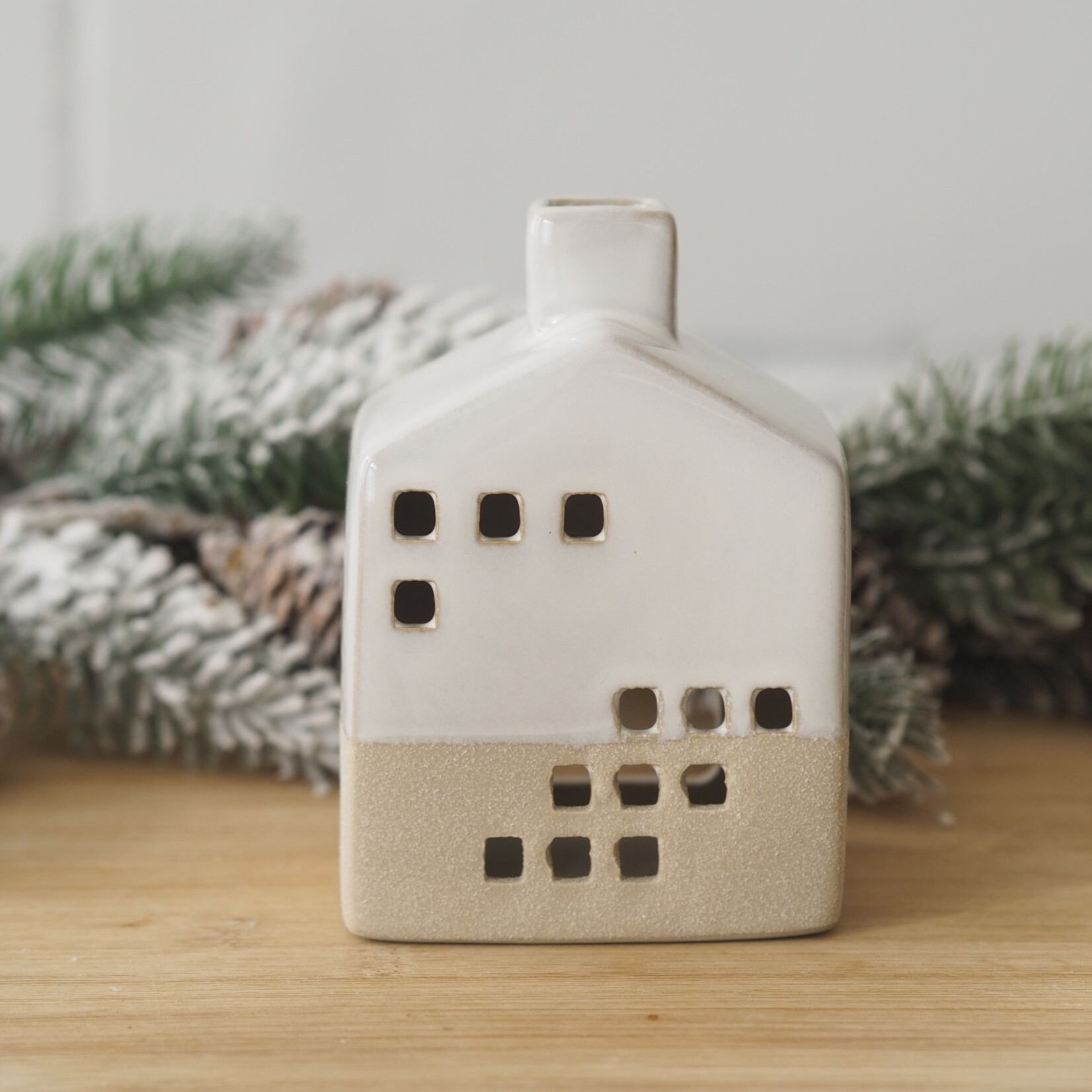 Photophore Maison Bi-matière