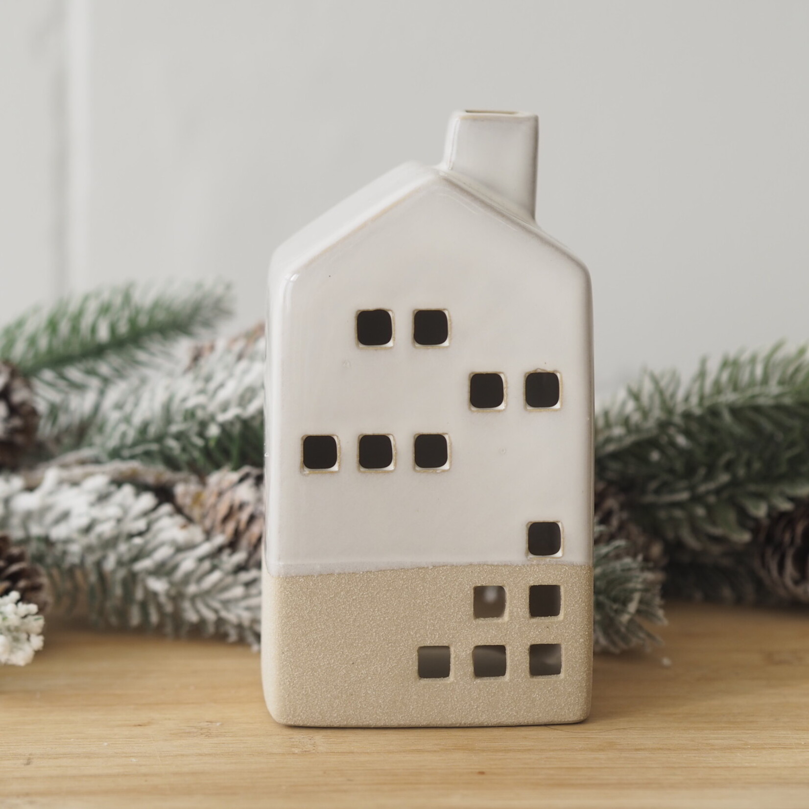 Photophore Maison Bi-matière