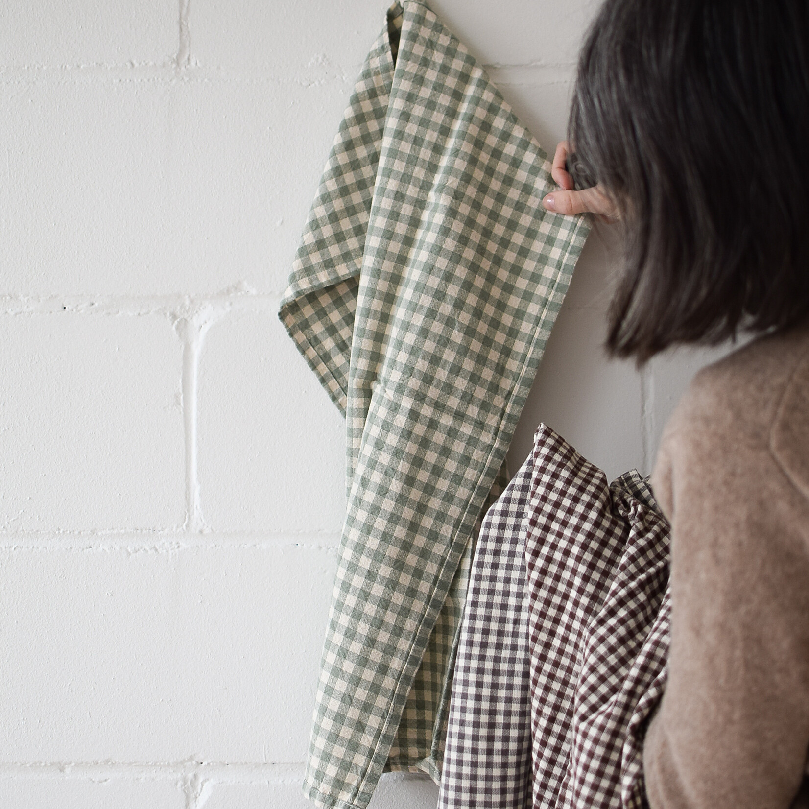 Gingham dishcloths
