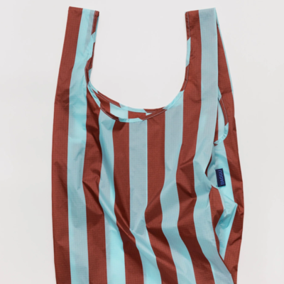 Sac Baggu - Raisin Awning Stripe